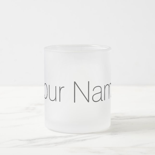 Personalized with Your Name Print Frosted Glass Coffee Mug (Center)