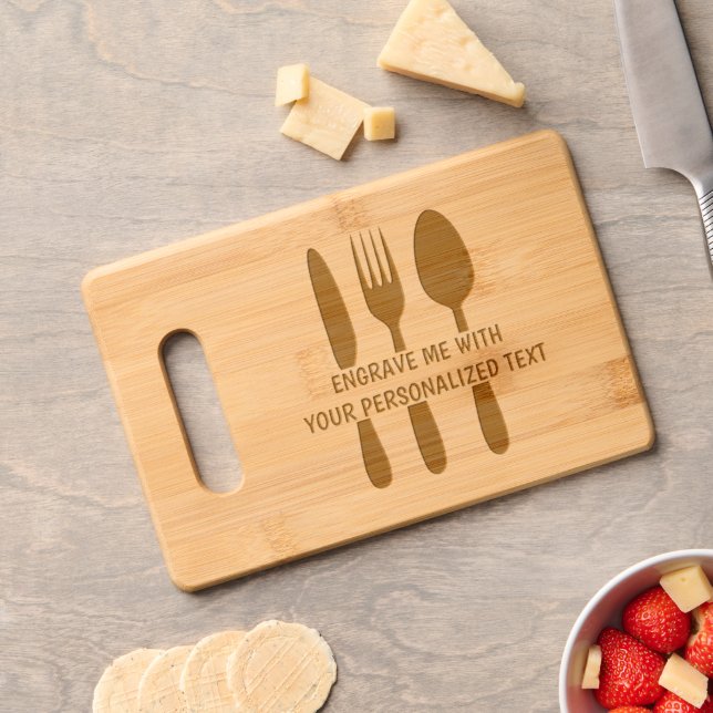 Personalized With Your Own Custom Text Engraved Cutting Board (Cheese)