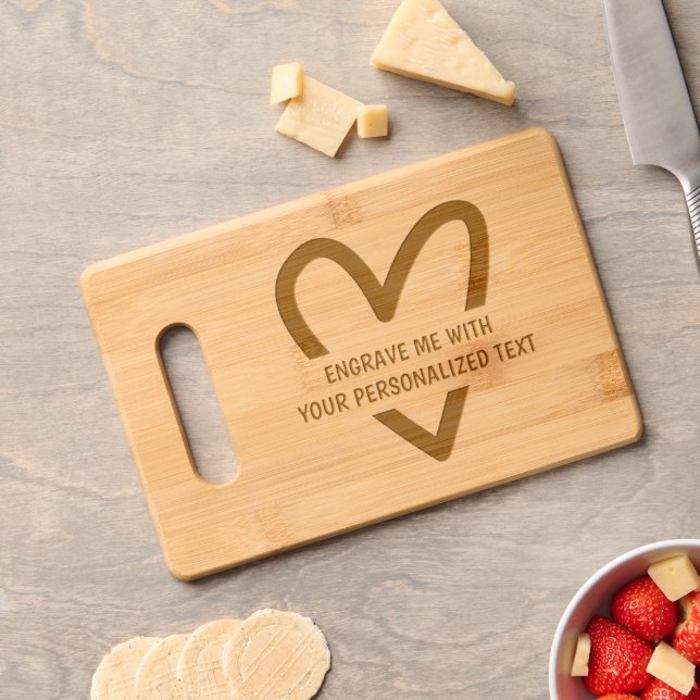 Personalized With Your Own Custom Text Engraved Cutting Board (Cheese)