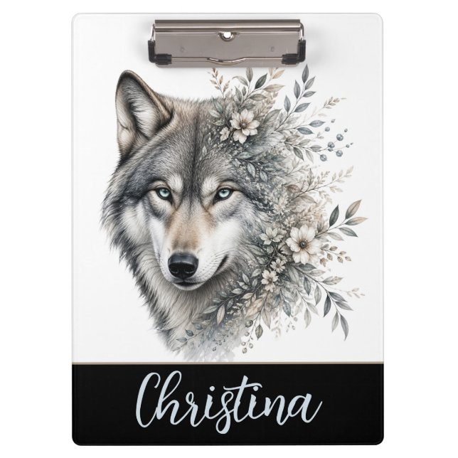 Personalized Wolf  Clipboard (Front)