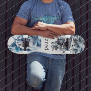 Personalized wolf Pack Skateboard
