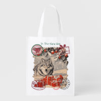 Personalized Wolf Santa Sack – Winter Woodlands
