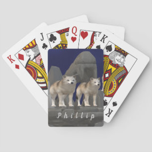Personalized Wolf Themed Poker Cards