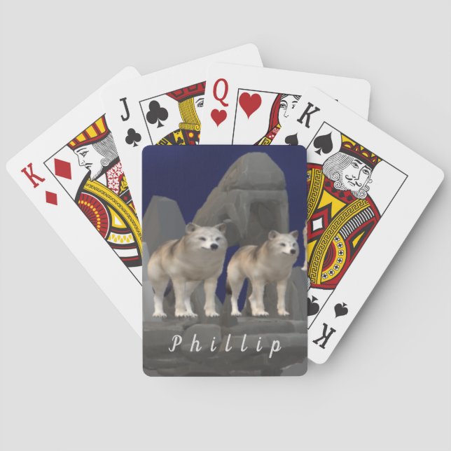 Personalized Wolf Themed Poker Cards (Back)