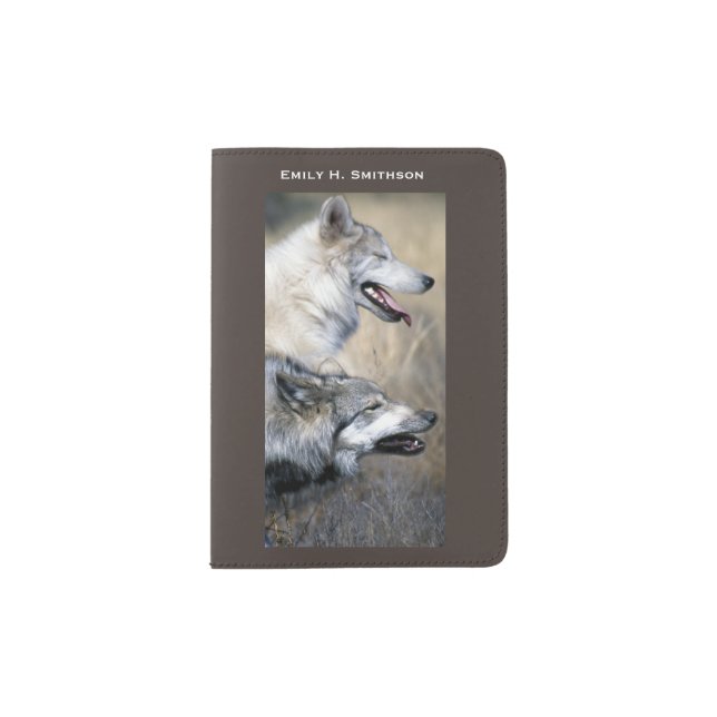 Personalized Wolves Passport Holder (Front)
