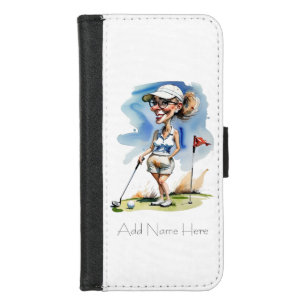 Personalized Woman Golfer iPhone 8/7 Wallet Case