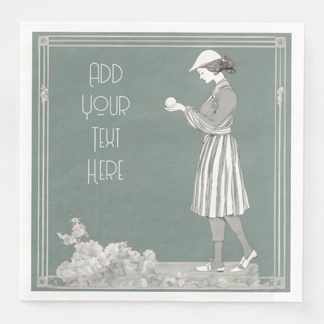 Personalized Woman Golfer - Set Of 50 Paper Dinner Napkins (Front)