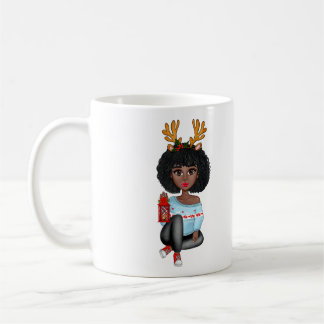 Personalized Woman of Color Christmas Coffee Mug