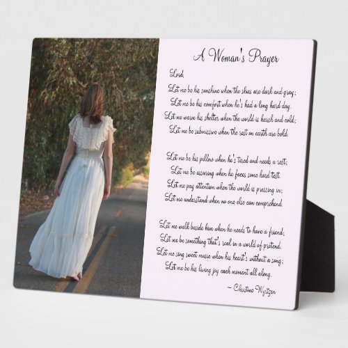 Personalized Womans Prayer Photo Plaque