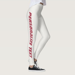 Personalized Women Neutral Dark Maroon Athleisure Leggings
