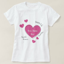 Personalized Women’s T-Shirt with Pink Heart