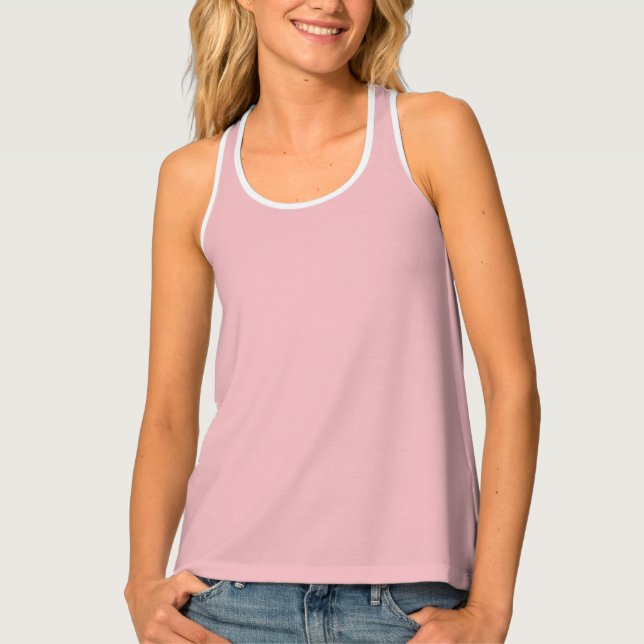 Personalized Women's All-Over Print Pink Racerback Tank Top (Front)