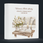 Personalized Women's Bible Study 3 Ring Binder<br><div class="desc">This Bible study 3-ring binder is perfect for your women's group at church. The design features a sofa with an open Bible on the coffee table. You can personalize with your church name.</div>