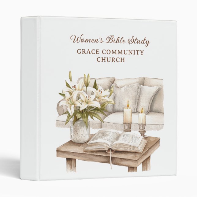 Personalized Women's Bible Study 3 Ring Binder (Front/Spine)