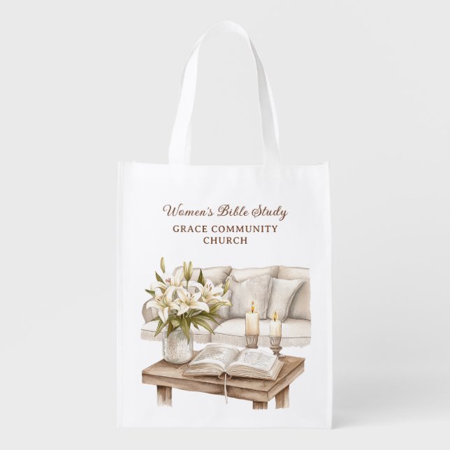 Personalized Women's Bible Study Grocery Bag (Front)