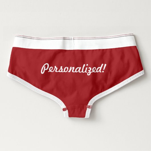 Personalized Women's Boy Briefs Red (Back)