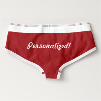 Personalized Women's Boy Briefs Red Boyshorts