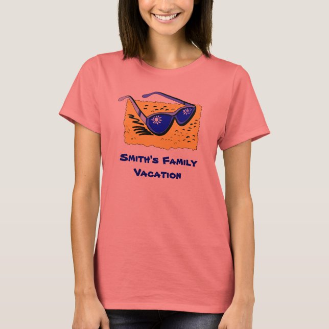 Personalized Women's Family Vacation T-Shirts (Front)