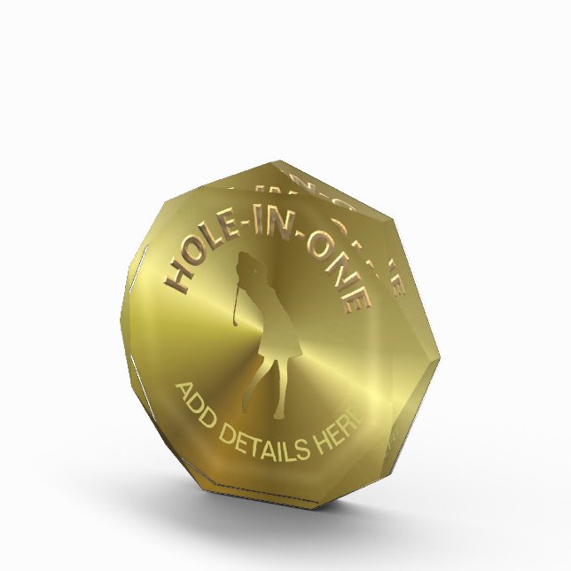 Personalized Women's Golf Hole-In-One  Award (Right)