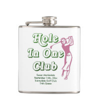 Personalized Womens Golf Hole in One Memento Hip Flask