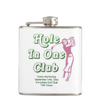 Personalized Womens Golf Hole in One Memento Hip Flask Personalized Womens Golf Hole in One Memento Hip Flask