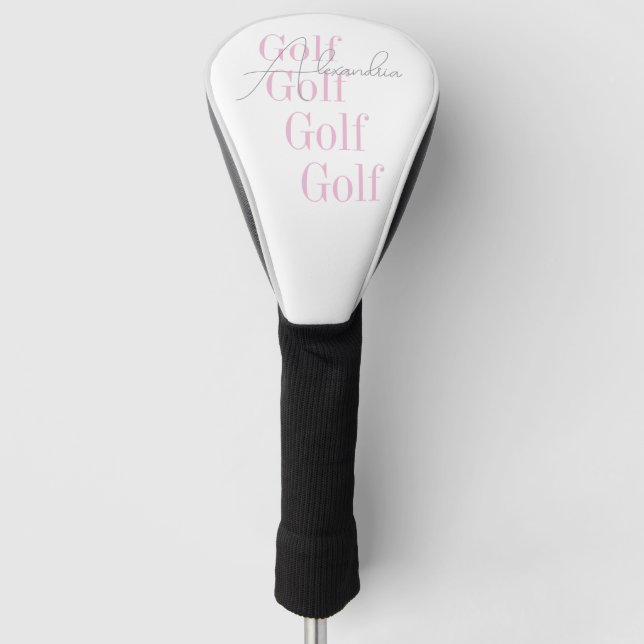 Personalized Women's Pink Golf Head Cover (Front)