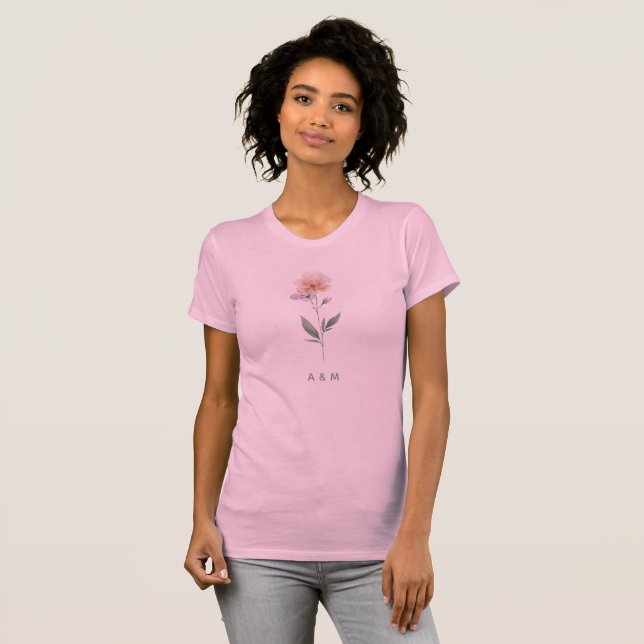 Personalized  Women's Pink T-Shirt (Front Full)