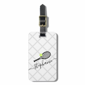 Personalized Womens Tennis Monogram Luggage Tag