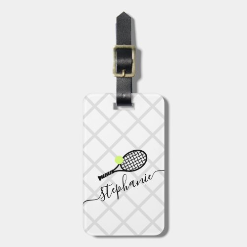 Personalized Womens Tennis Monogram Luggage Tag