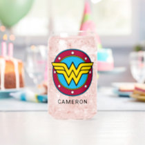 Personalized  Wonder Woman | Circle & Stars Logo Can Glass