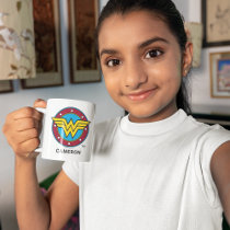 Personalized  Wonder Woman | Circle & Stars Logo Two-Tone Coffee Mug