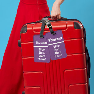 Personalized Woo Hoo Funny Luggage Tag