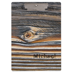 Personalized Wood Grain Pattern Clipboard