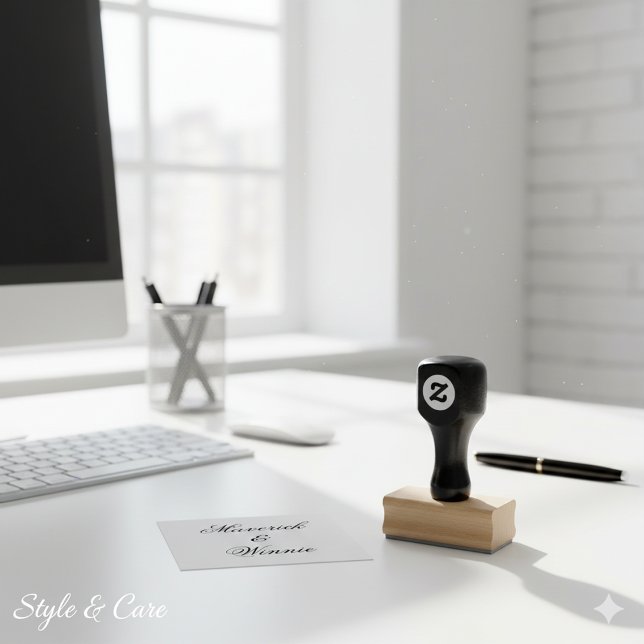 Personalized Wood Handle Stamp with Couple’s Name (Personalized Wood Handle Stamp with Couple’s Name)