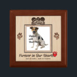 Personalized Wood Look Pet Memorial Jewelry Box<br><div class="desc">Remember your beloved furry friend any time of the year with this elegant pet memorial keepsake box. Personalize it with your photo, name, and relevant dates. Click on "Customize it" to change your photo size and placing, or to change font colors or styles. Makes a thoughtful gift for family or...</div>