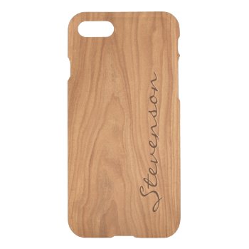 Personalized Wood Look - Walnut Wood Grain Pattern Iphone Se/8/7 Case by CityHunter at Zazzle
