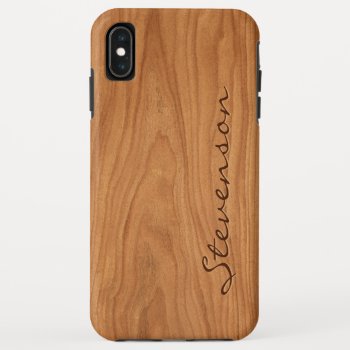 Personalized Wood Look - Walnut Wood Grain Texture Iphone Xs Max Case by CityHunter at Zazzle