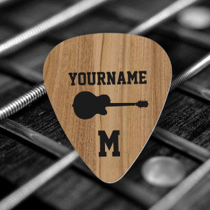 Personalized Wood Monogram Guitar Pick
