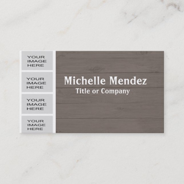 Personalized Wood Photo Booth Business Card (Front)