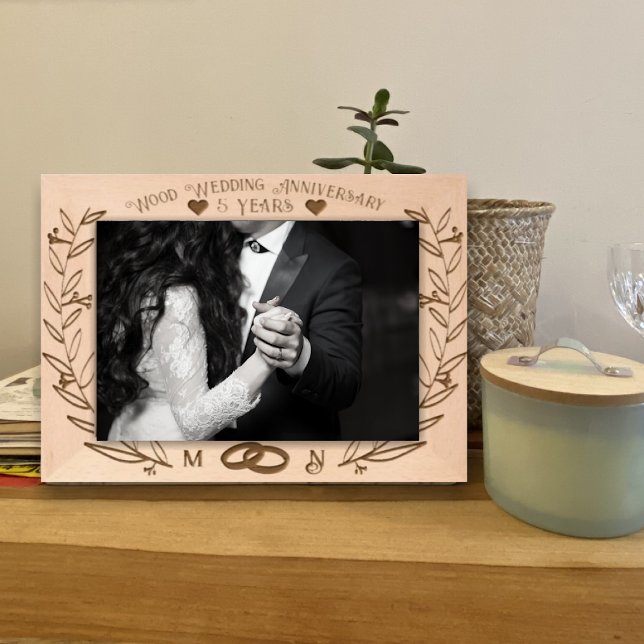 Personalized Wood Photo Frame Anniversary Gift  Engraved Frames (Creator Uploaded)