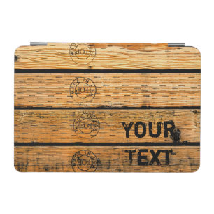Personalized - Wood Planks Stamped w "Made in USA" iPad Mini Cover