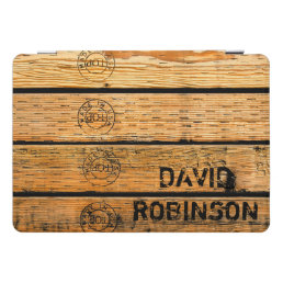 Personalized - Wood Planks Stamped w &quot;Made in USA&quot; iPad Pro Cover