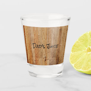 Personalized Wood Rustic Country Brown Black Dad's Shot Glass