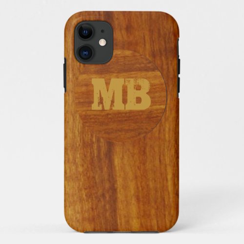 personalized wood texture iPhone 11 case