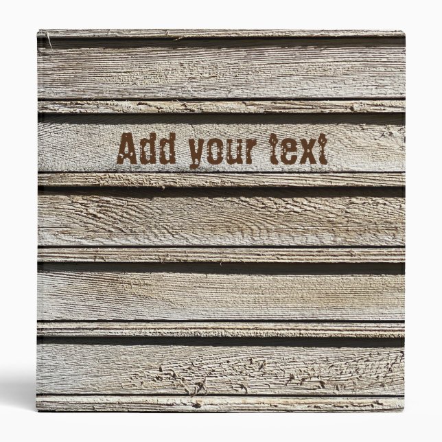 Personalized Wood Texture Cool Unique  3 Ring Binder (Front)
