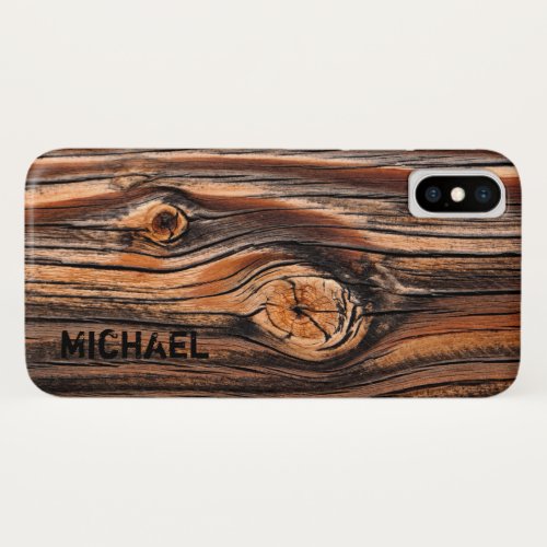 Personalized Wood Texture Cool Unique iPhone X Case