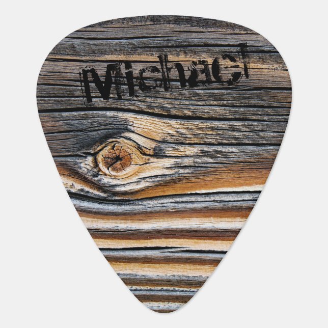 Personalized Wood Texture Cool Unique Pattern Guitar Pick (Front)
