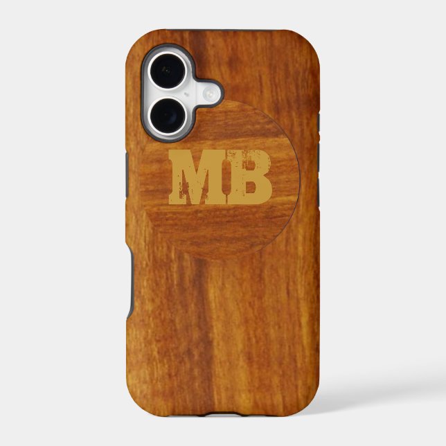 personalized wood texture iphone case (Back)