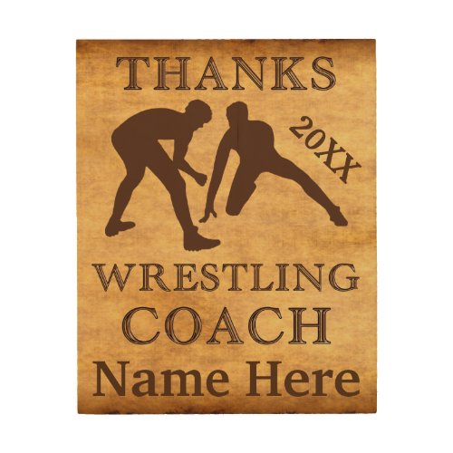 Personalized Wood Wall Art Wrestling Coach Gifts