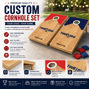 Personalized Wood with Custom Logo and Text Cornhole Set